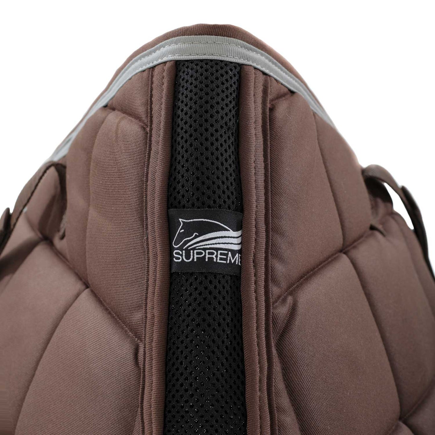 Mantilla de salto acolchada para pony Supreme - Brown/Light Grey