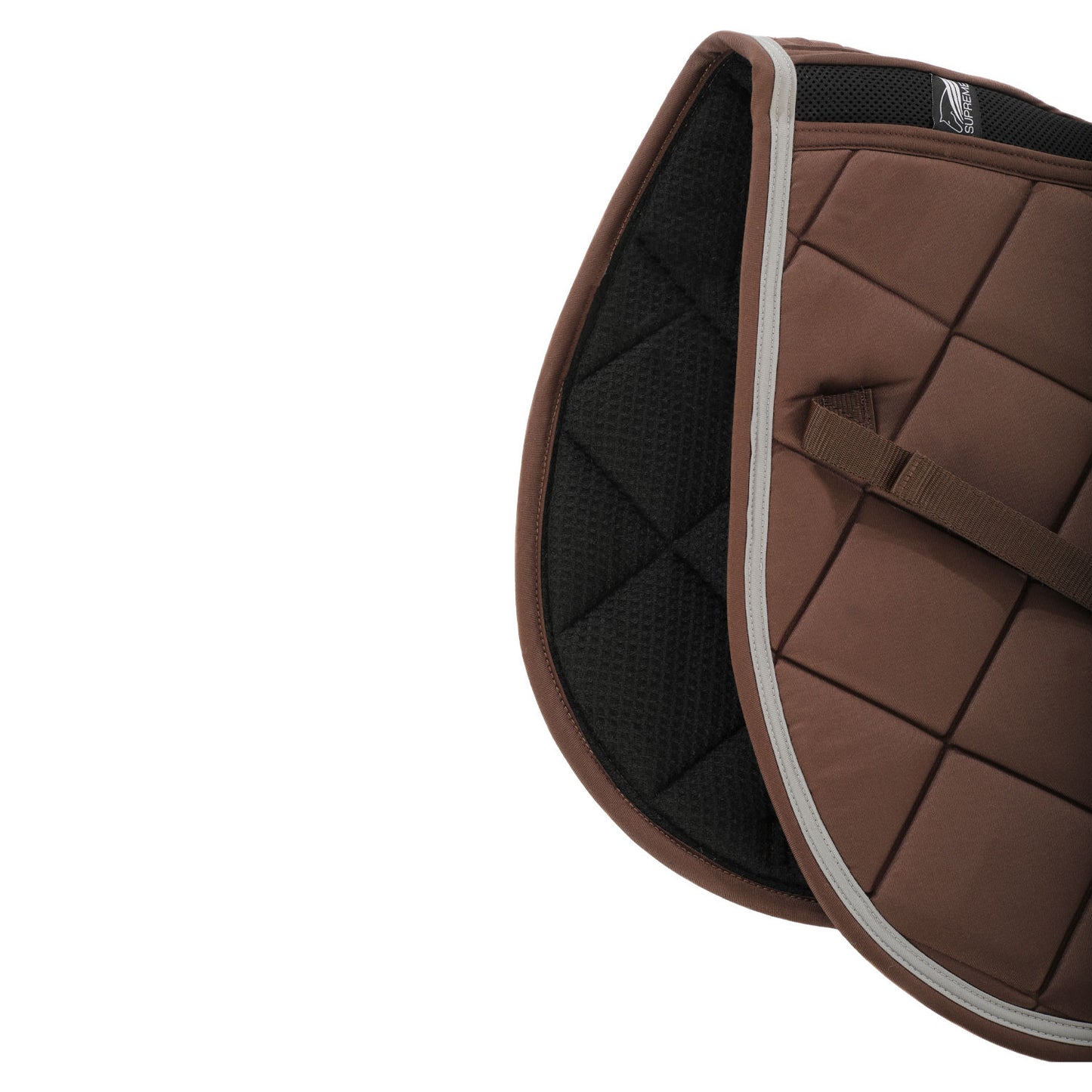 Mantilla de salto acolchada para pony Supreme - Brown/Light Grey