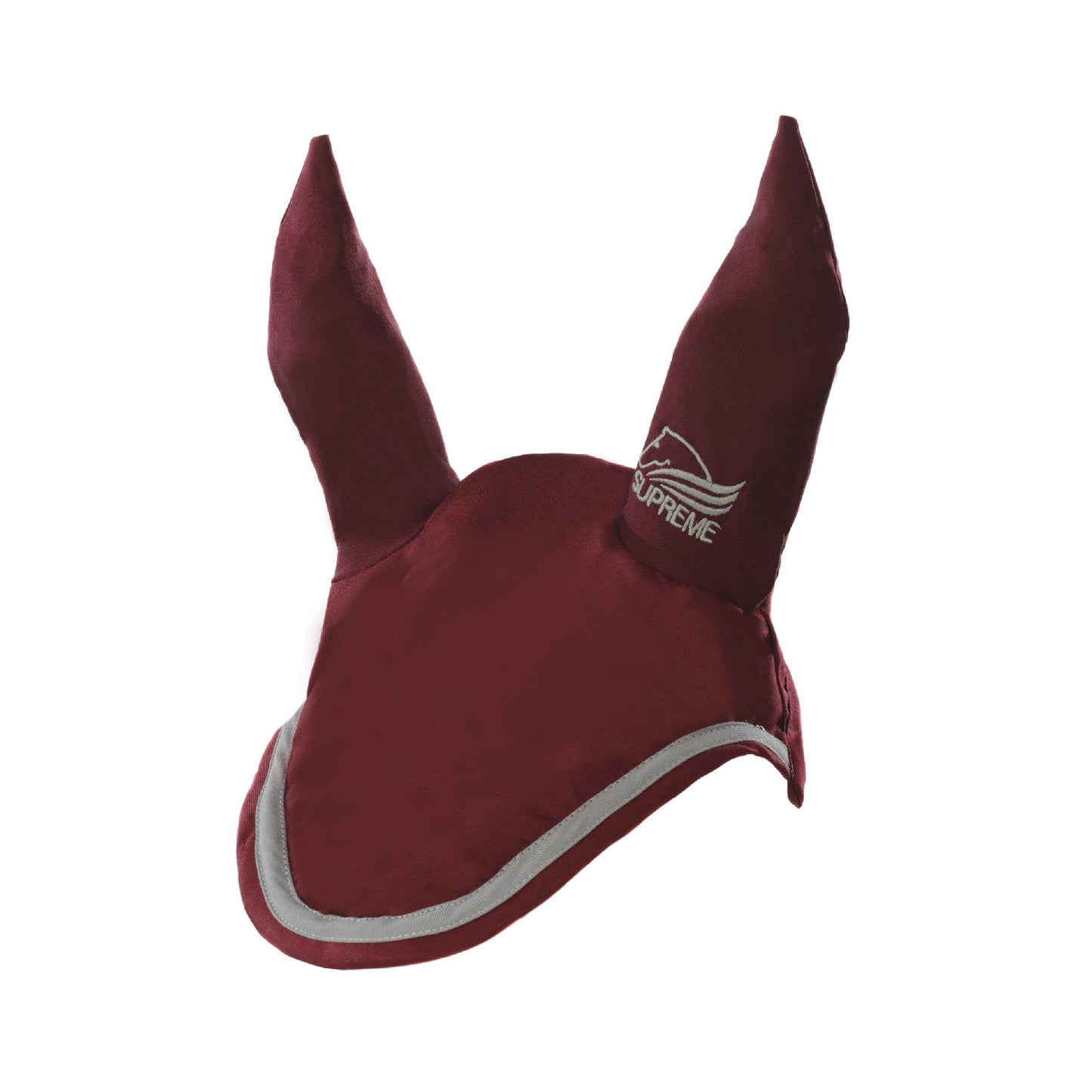 Capucha para caballo de algodón Supreme - Burgundy/Light Grey