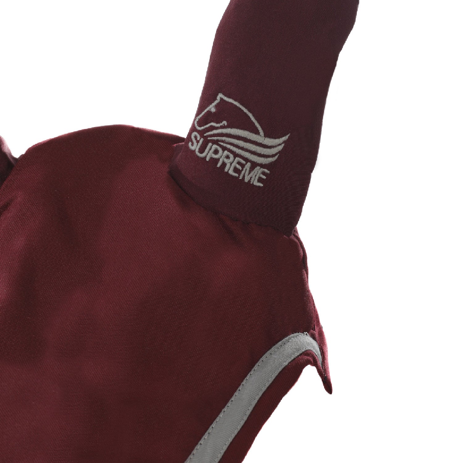 Capucha para caballo de algodón Supreme - Burgundy/Light Grey