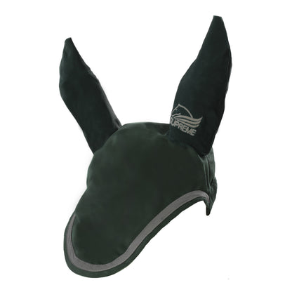 Capucha para caballo de algodón Supreme - Hunter Green/Light Grey