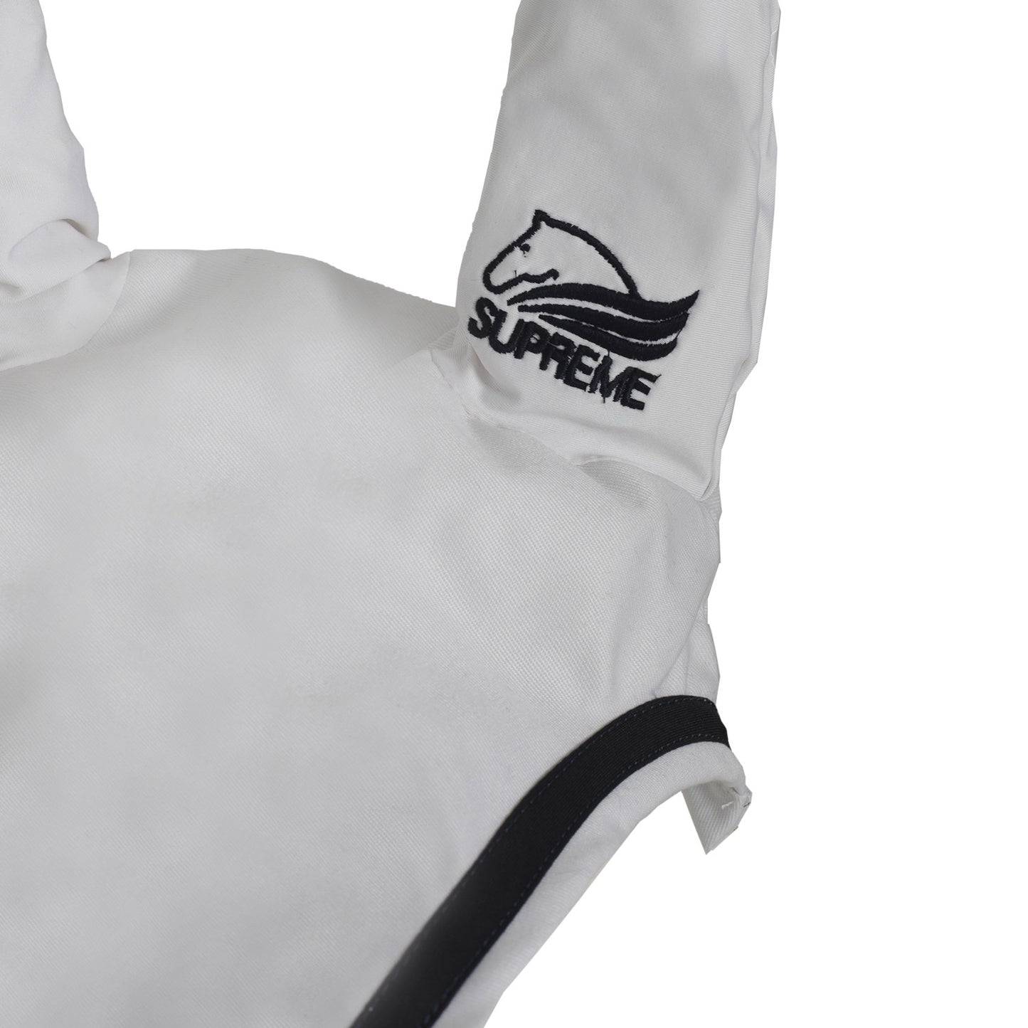 Capucha para caballo de algodón Supreme - White/Navy