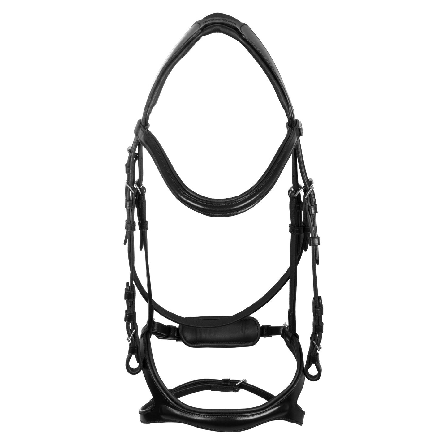 Brida con muserola anatómica y curva Supreme - Negro