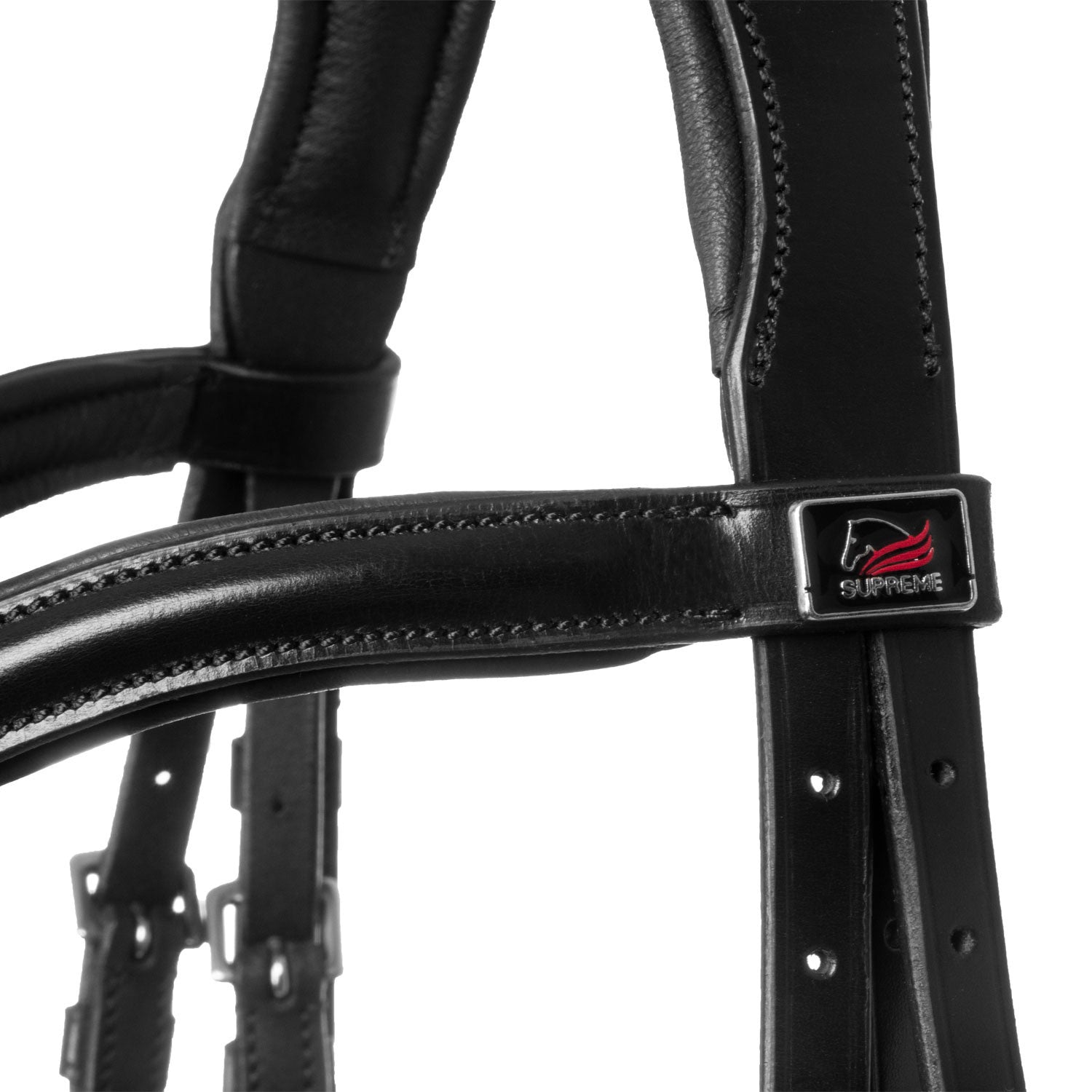 Brida con muserola anatómica y curva Supreme - Negro