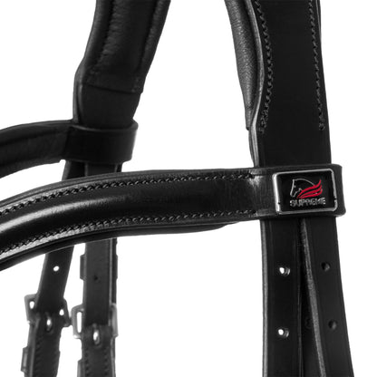 Brida con muserola anatómica y curva Supreme - Negro