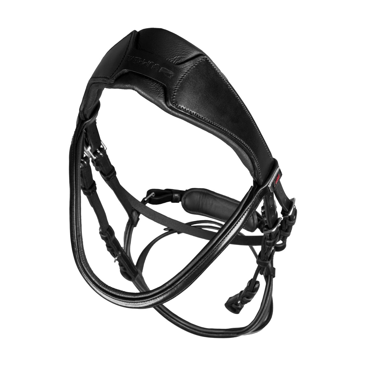 Brida con muserola anatómica y curva Supreme - Negro