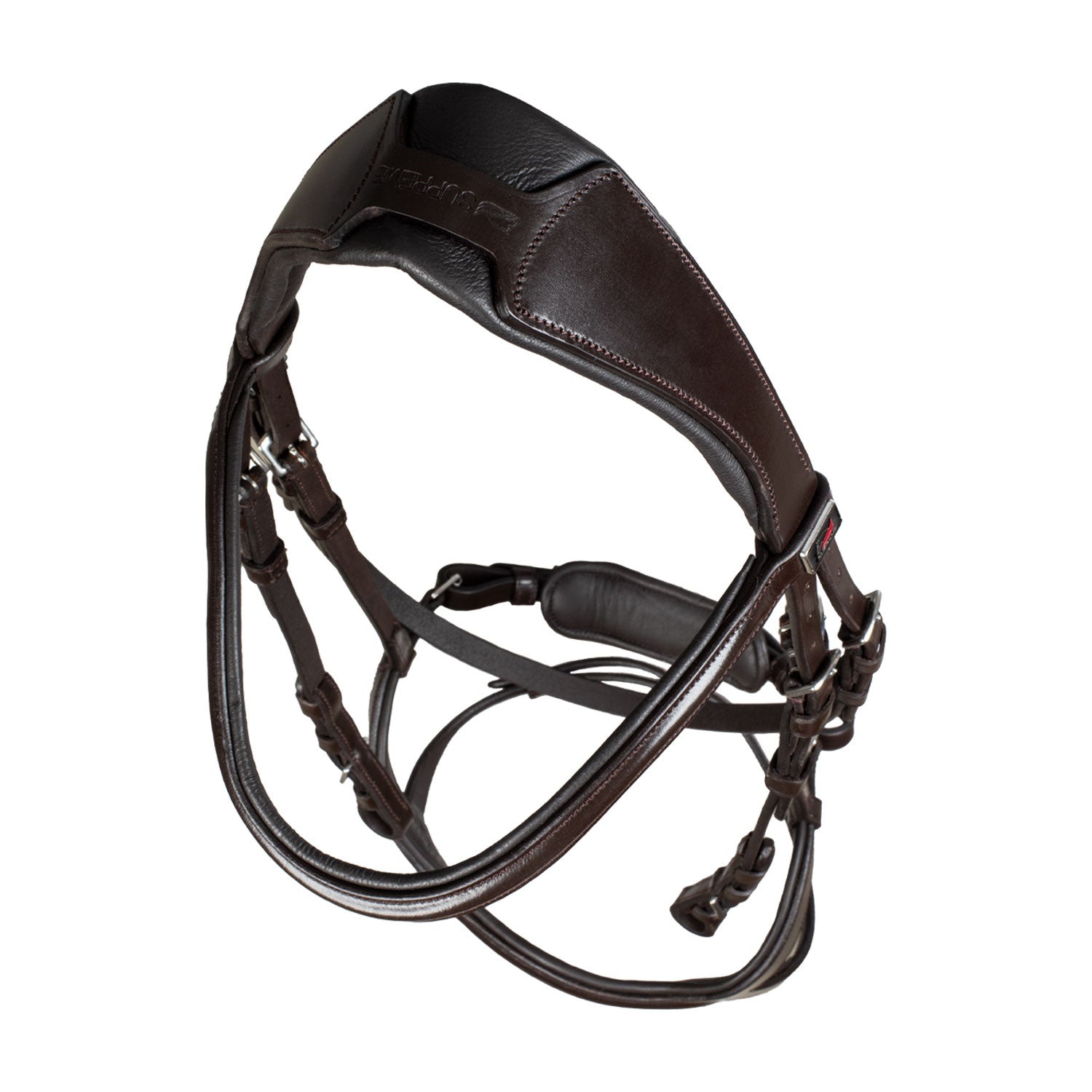 Brida con muserola anatómica y curva Supreme - Marrón oscuro