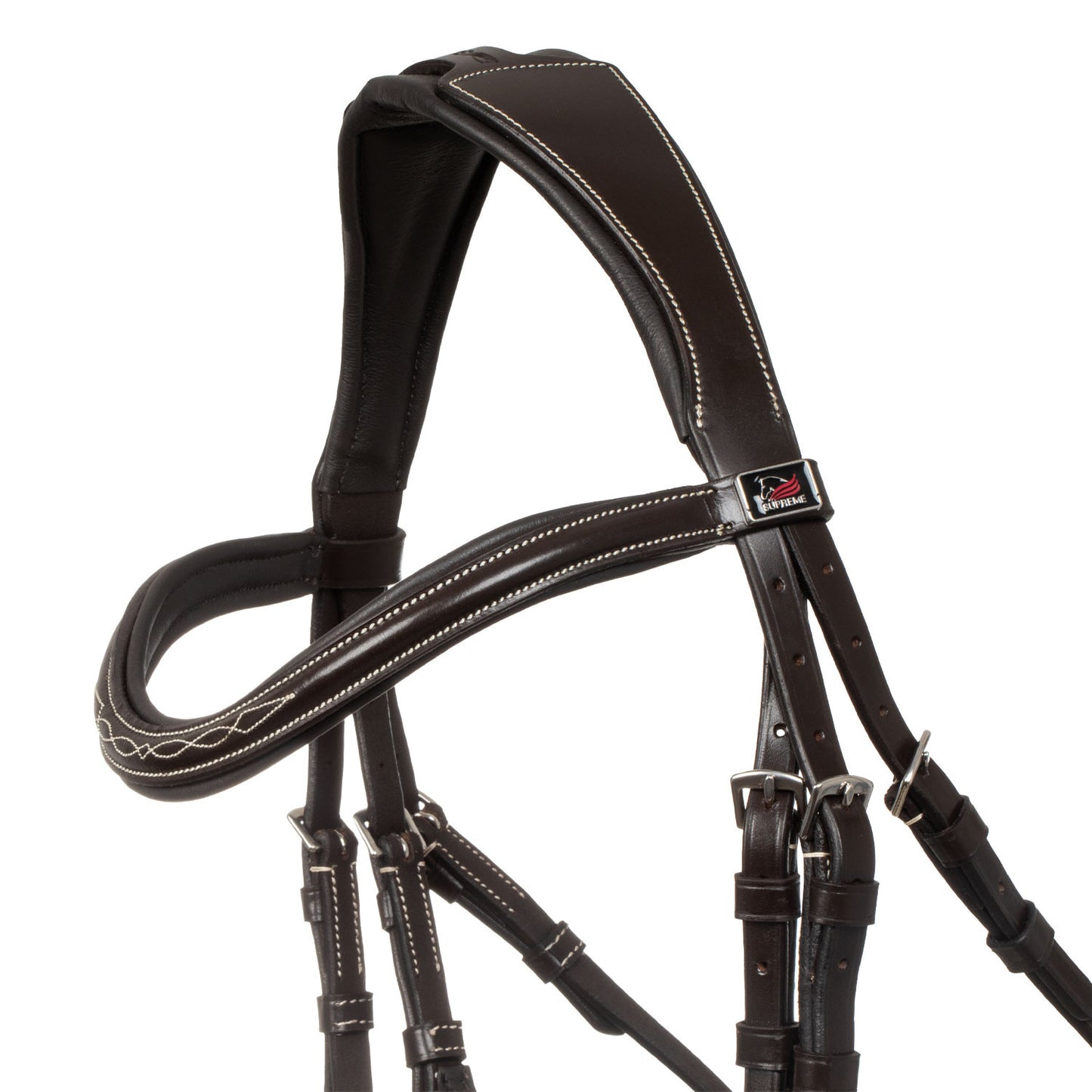 Brida mexicana con muserola anatómica y curva Supreme - Marrón oscuro