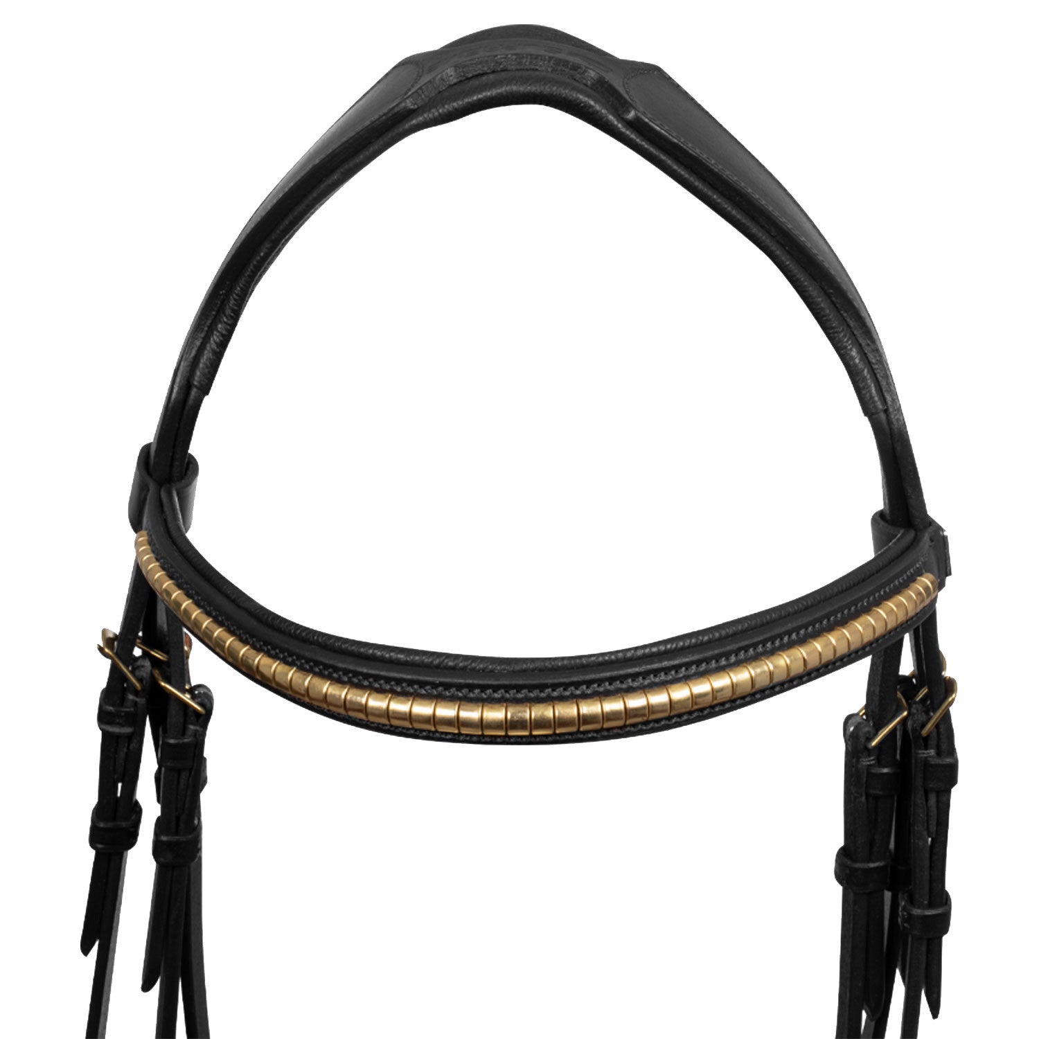 Cabezada inglesa con clincher y riendas de goma Supreme - Negro