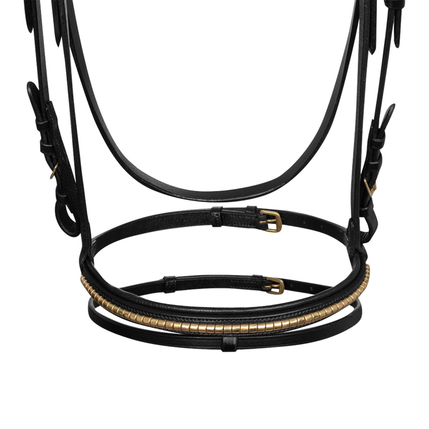 Cabezada inglesa con clincher y riendas de goma Supreme - Negro