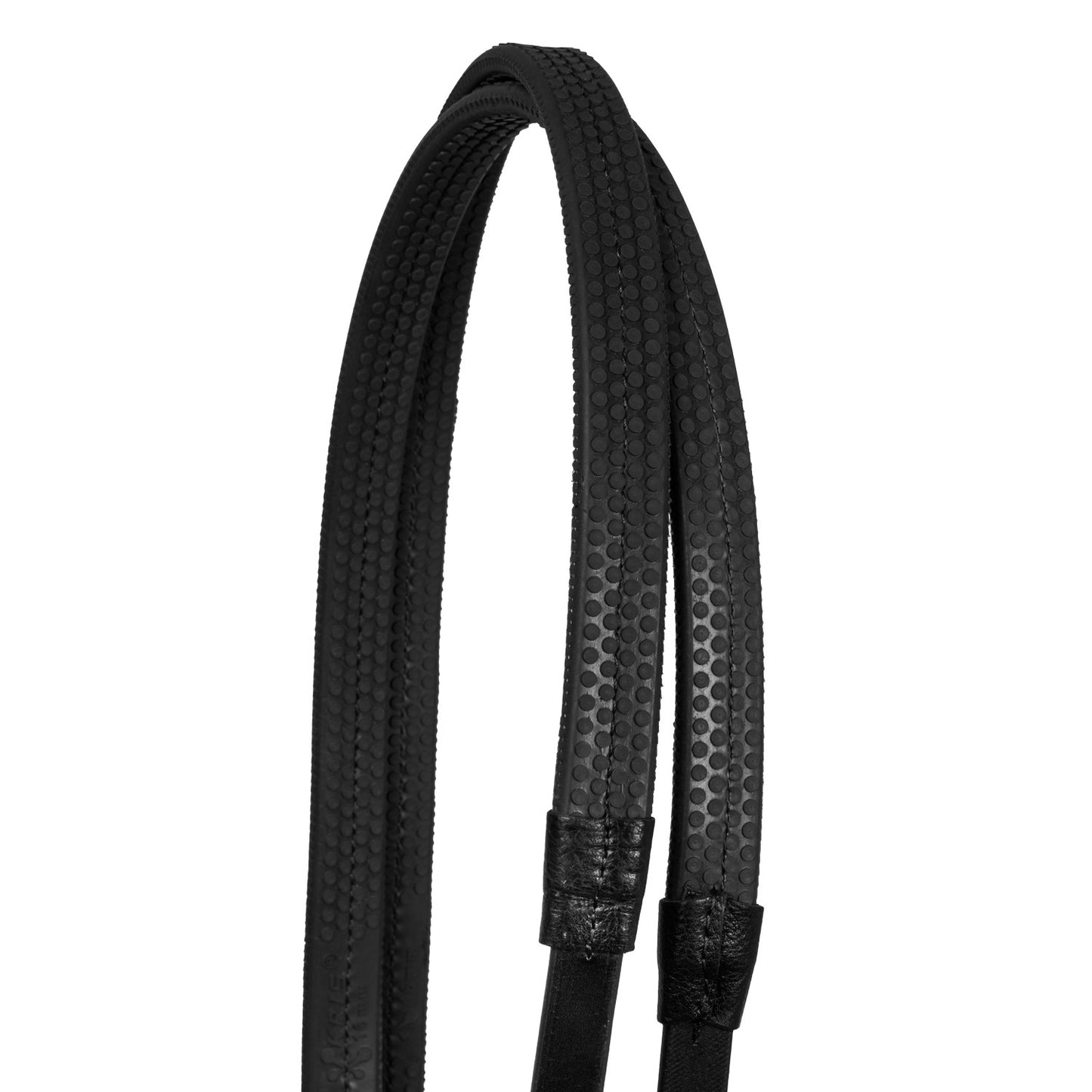 Cabezada inglesa con decoración de filete oro rosa Supreme - Negro