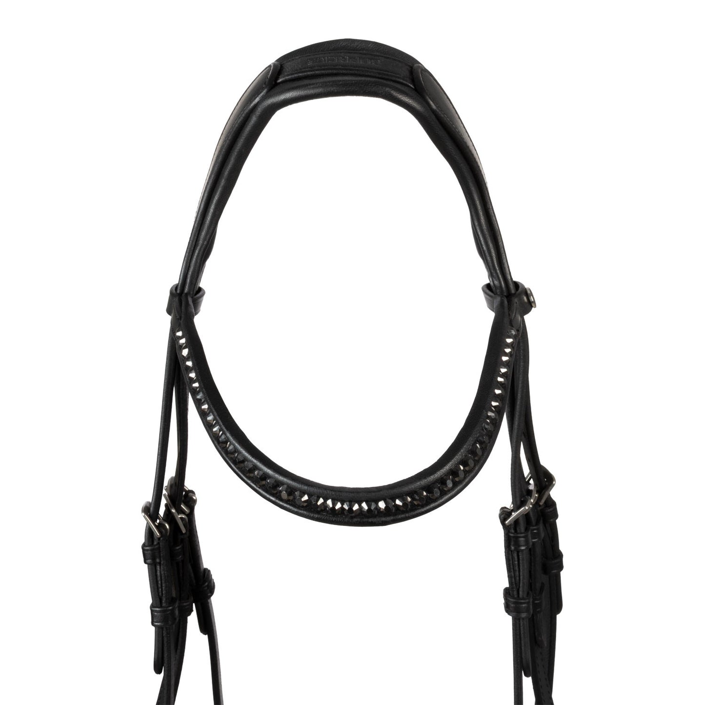 Cabezada de doma modelo Hemelite con riendas de goma Supreme - Negro