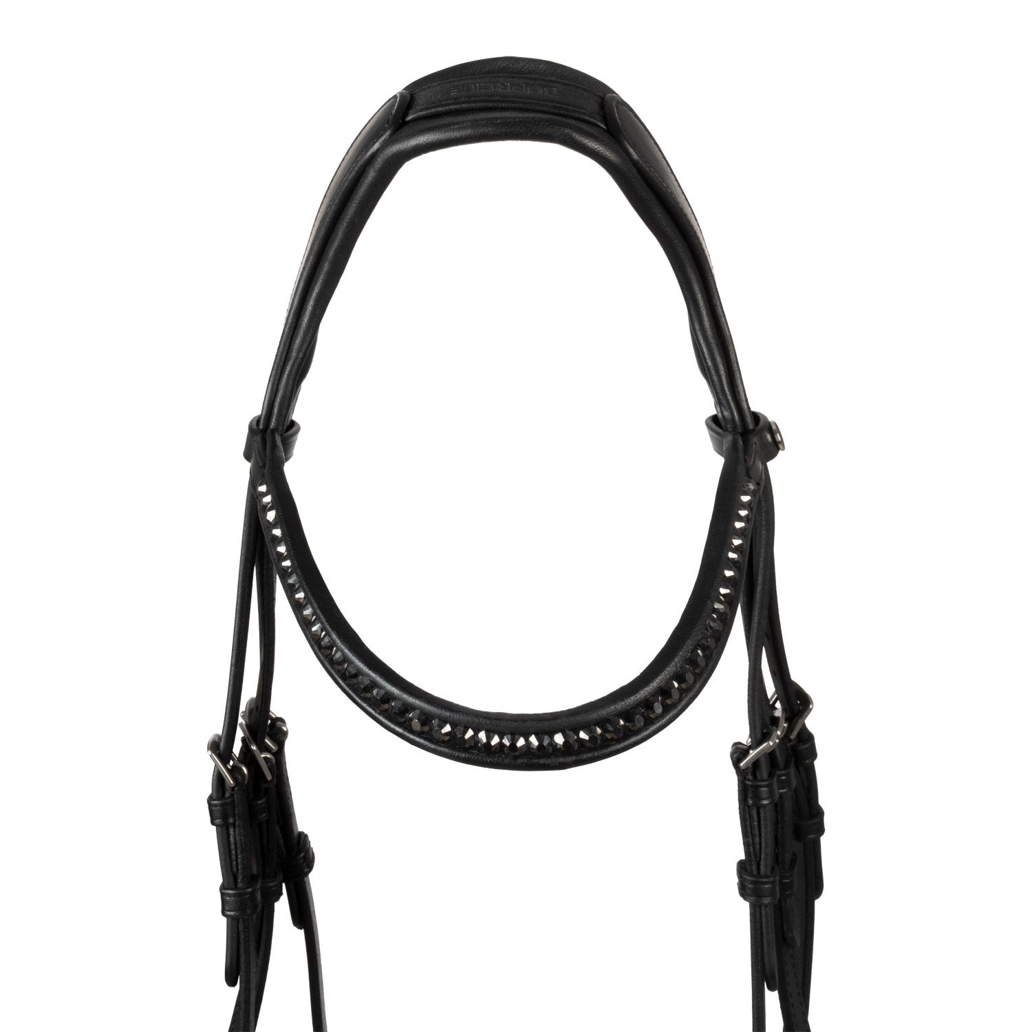 Cabezada de doma modelo Hemelite con riendas de goma Supreme - Negro