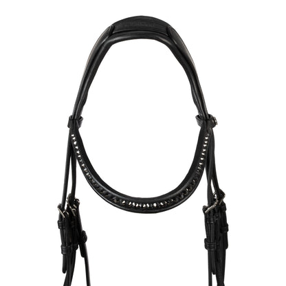 Cabezada de doma modelo Hemelite con riendas de goma Supreme - Negro