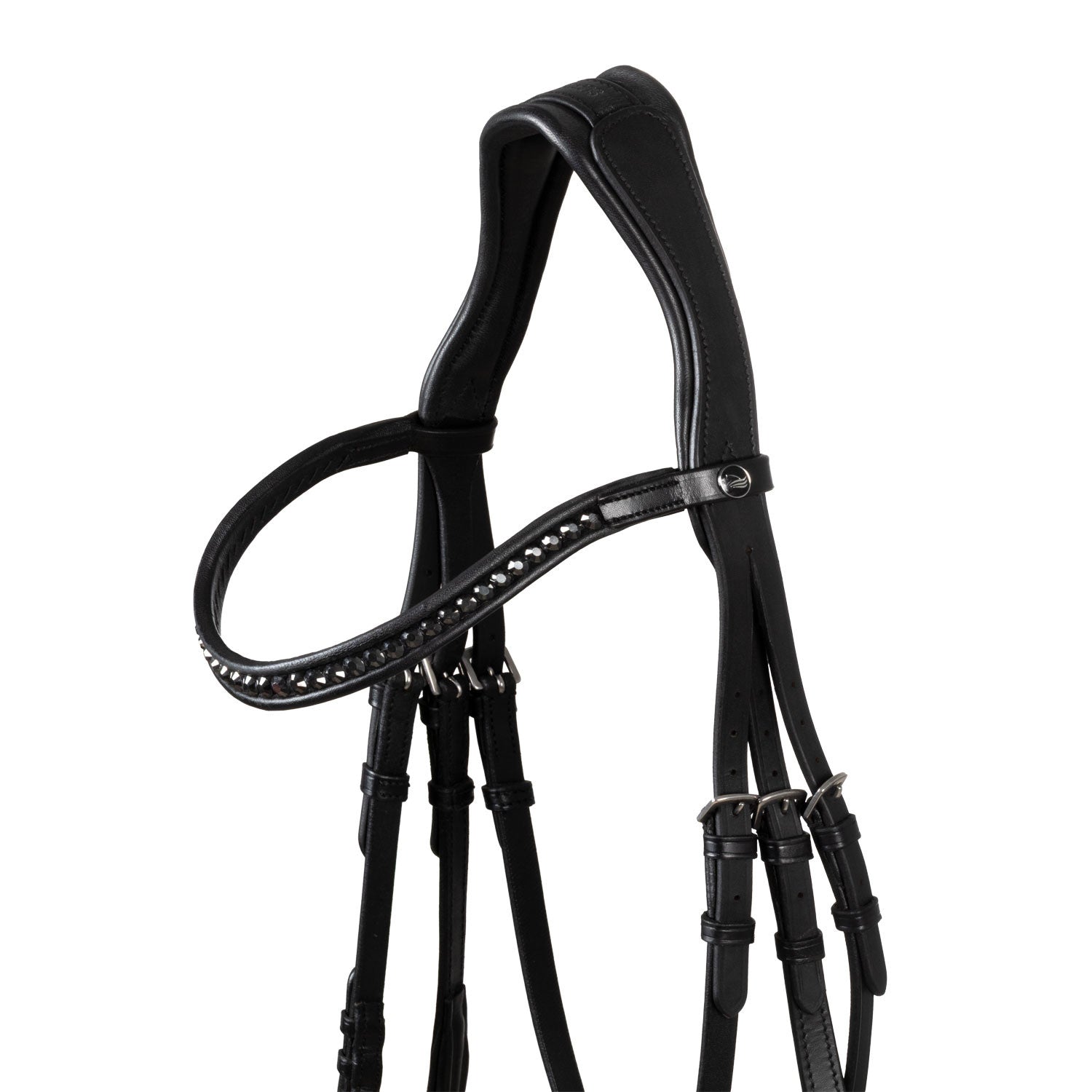 Cabezada de doma modelo Hemelite con riendas de goma Supreme - Negro