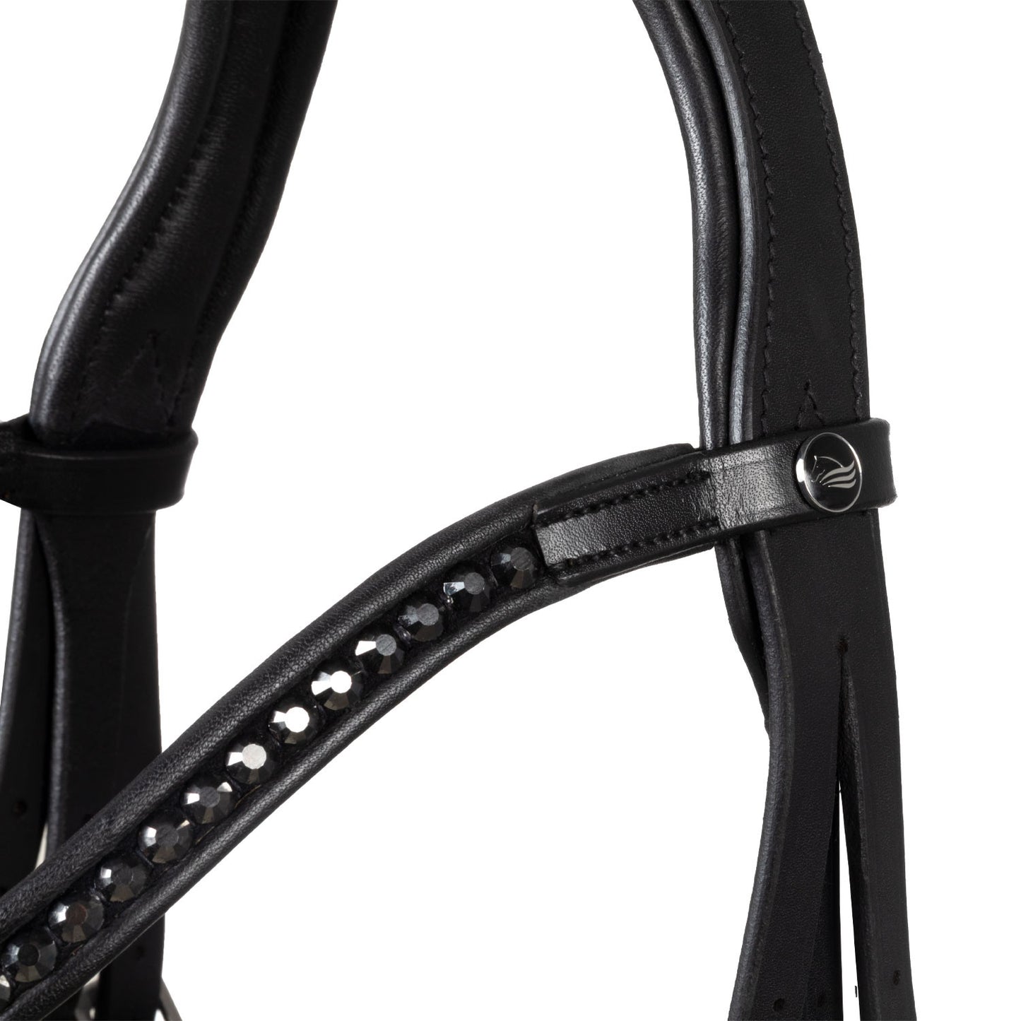 Cabezada de doma modelo Hemelite con riendas de goma Supreme - Negro
