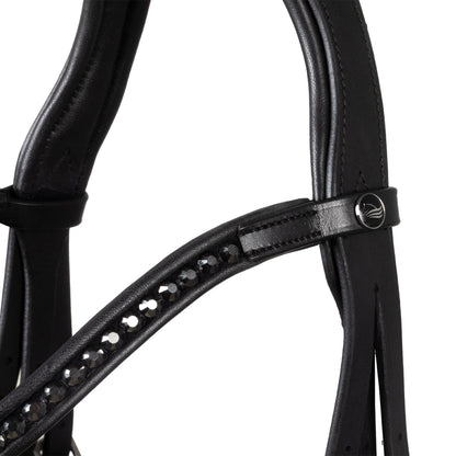 Cabezada de doma modelo Hemelite con riendas de goma Supreme - Negro