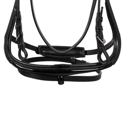 Cabezada de doma modelo Hemelite con riendas de goma Supreme - Negro
