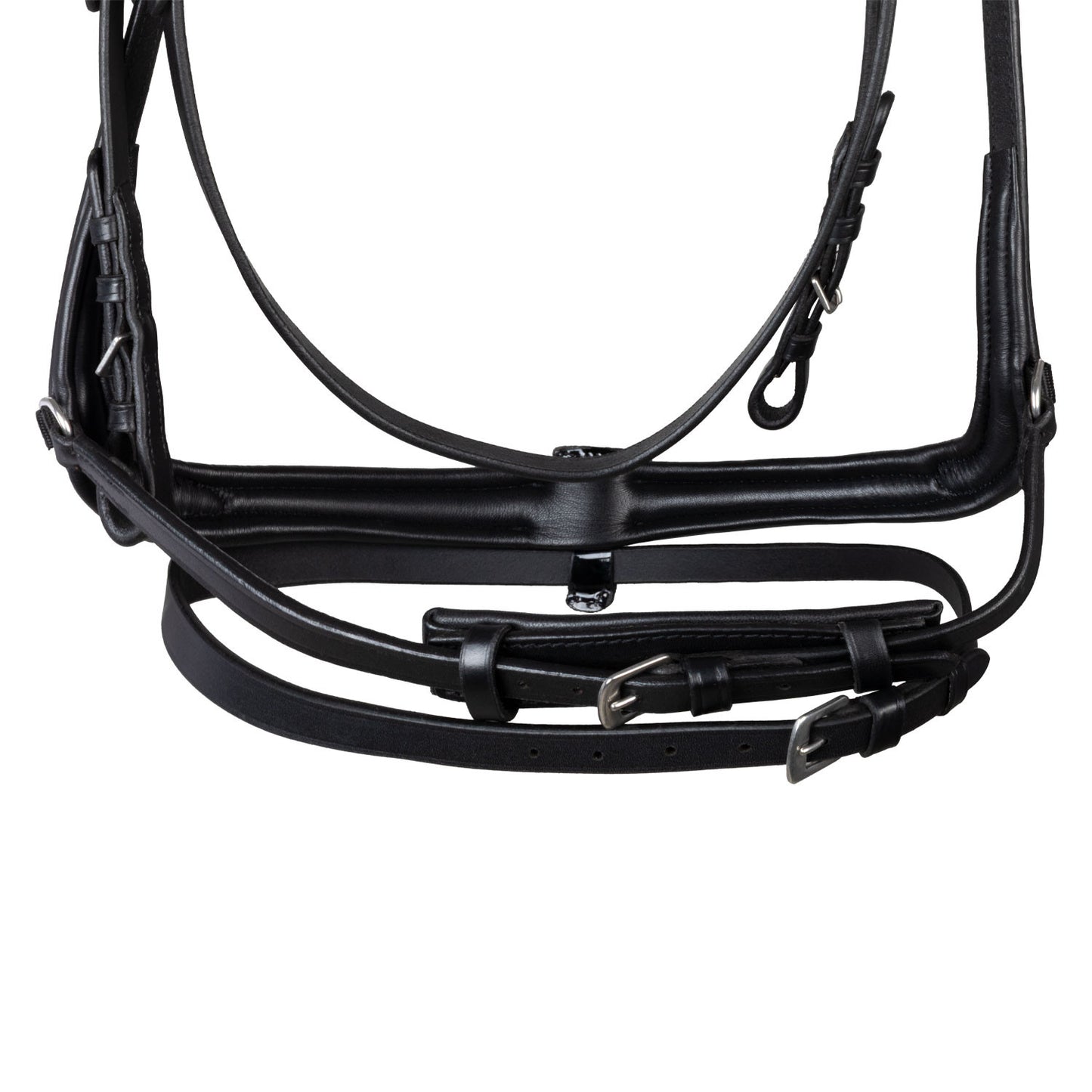 Cabezada de doma modelo Hemelite con riendas de goma Supreme - Negro