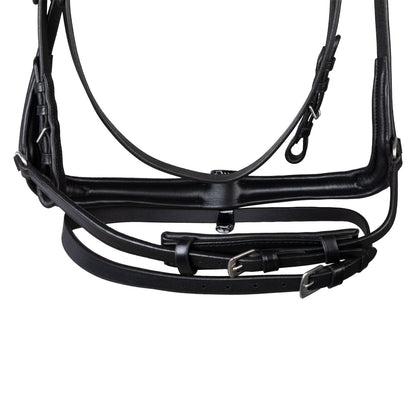Cabezada de doma modelo Hemelite con riendas de goma Supreme - Negro