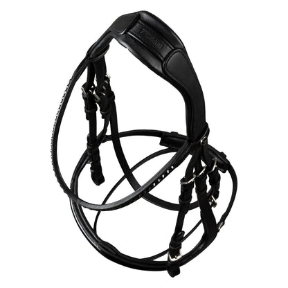 Cabezada de doma modelo Hemelite con riendas de goma Supreme - Negro