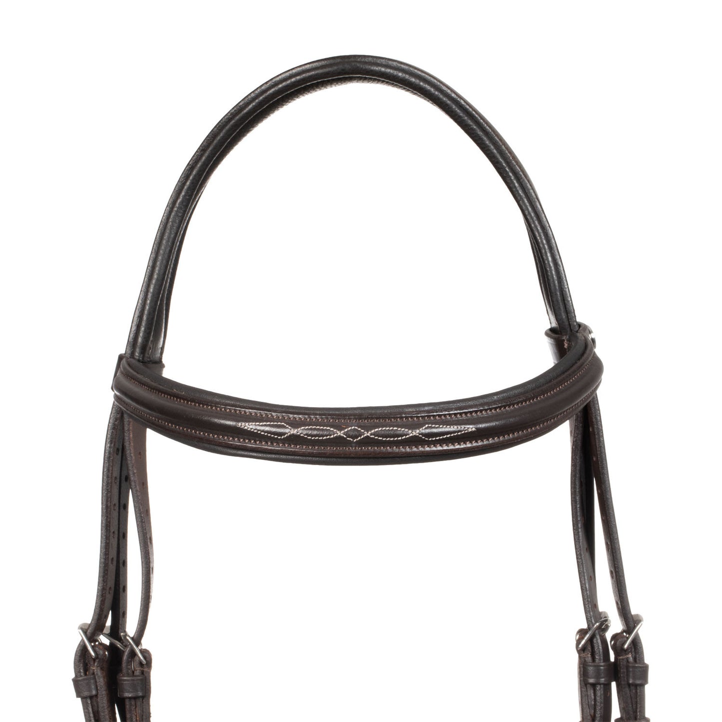 Cabecero acolchado con bordados decorativos Supreme - Marrón oscuro