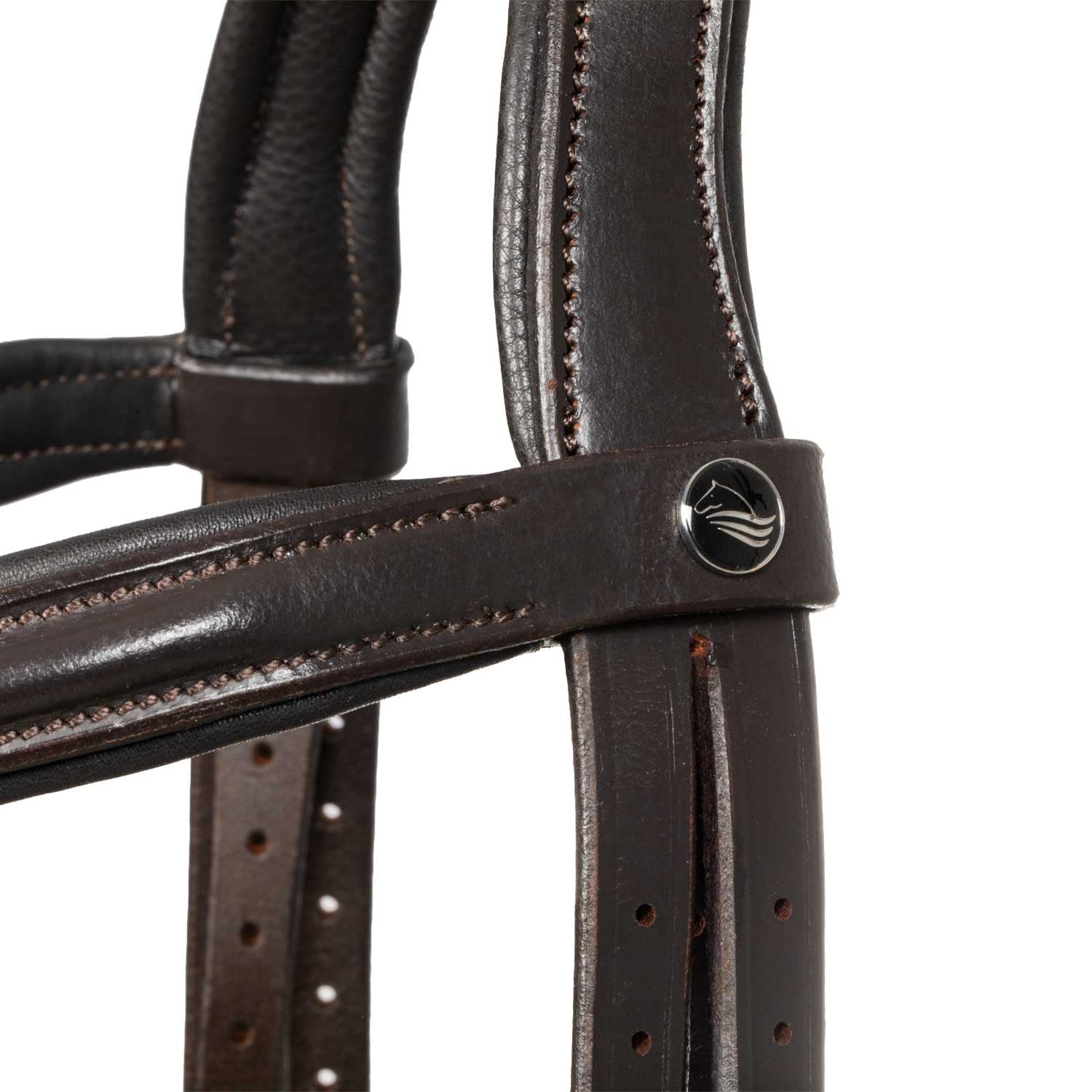 Cabecero acolchado con bordados decorativos Supreme - Marrón oscuro