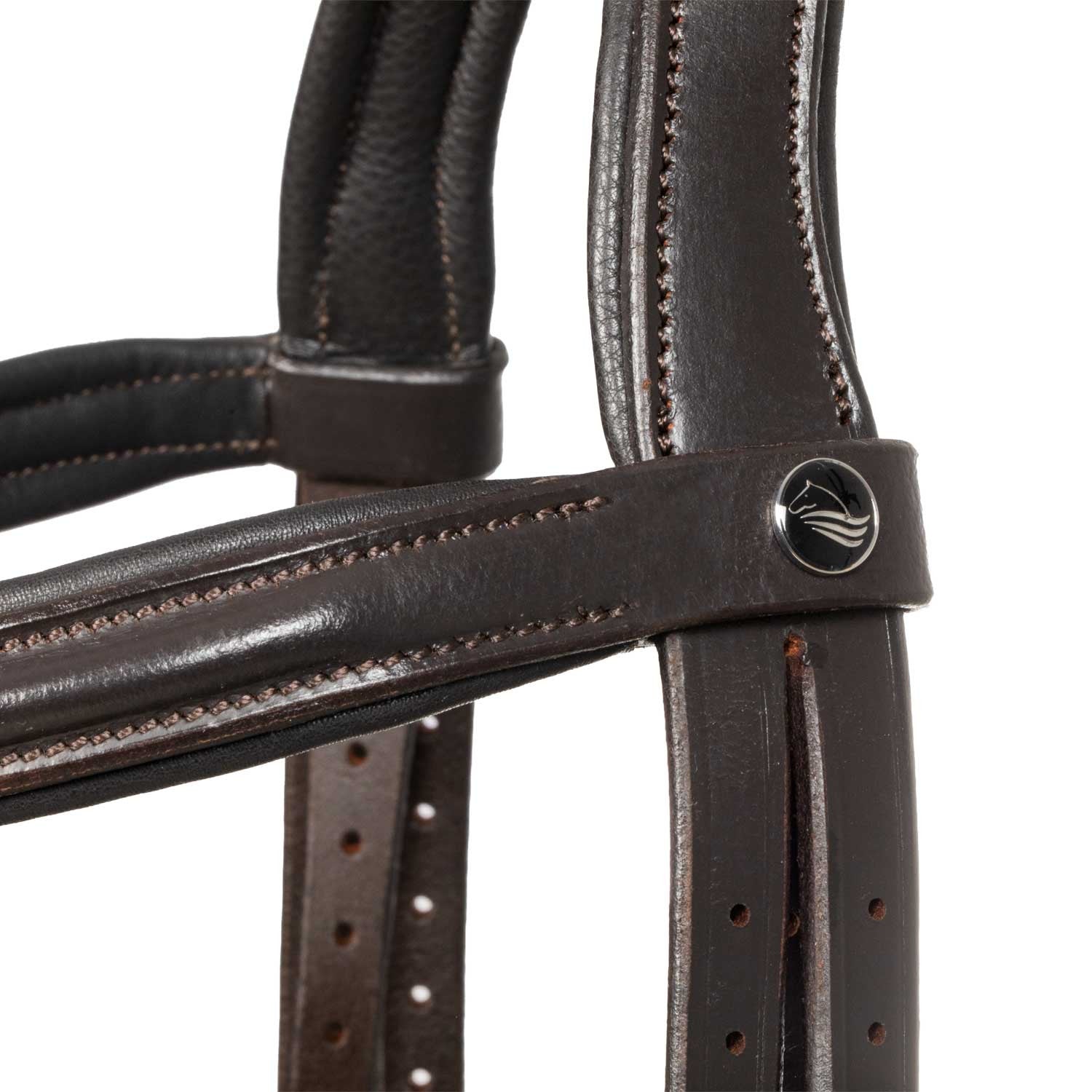 Cabecera con relieve cuadrado en piel Sioux Supreme - Marrón oscuro