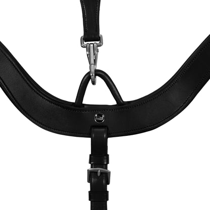 Pechera anatómica de caza de cuero con martingala removible Supreme - Negro