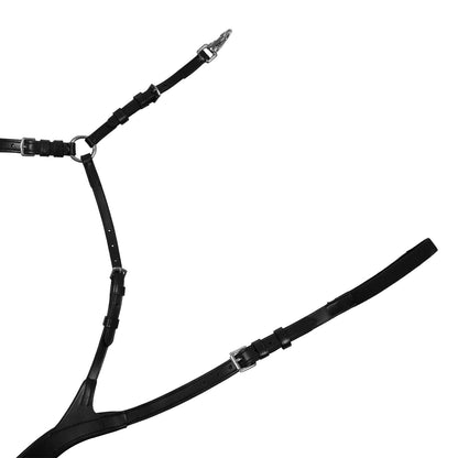 Pechera anatómica de caza de cuero con martingala removible Supreme - Negro