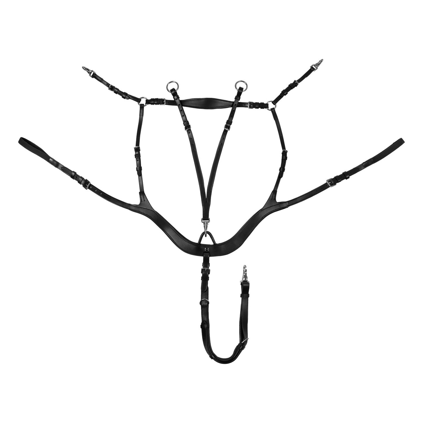 Pechera anatómica de caza de cuero con martingala removible Supreme - Marrón oscuro