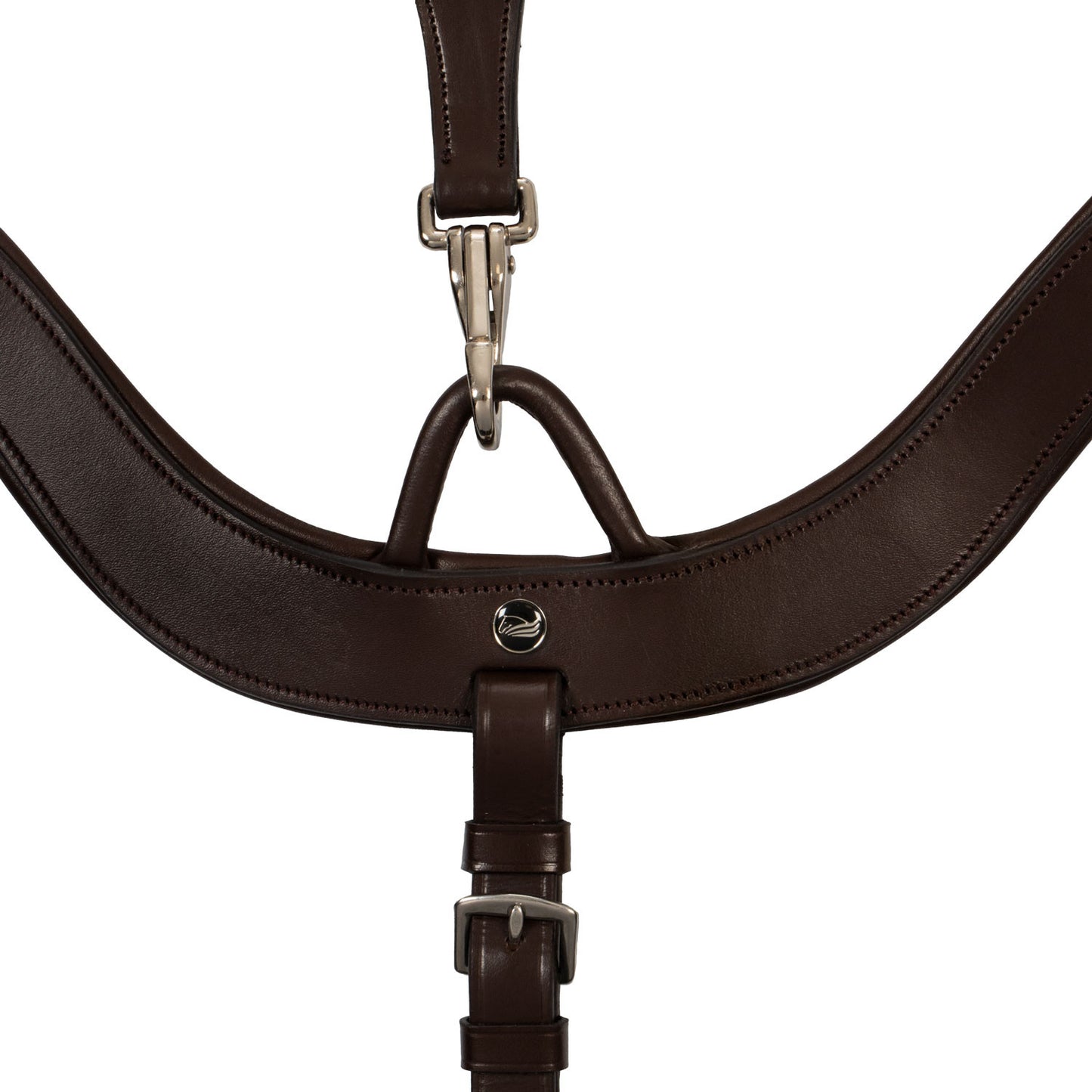 Pechera anatómica de caza de cuero con martingala removible Supreme - Marrón oscuro