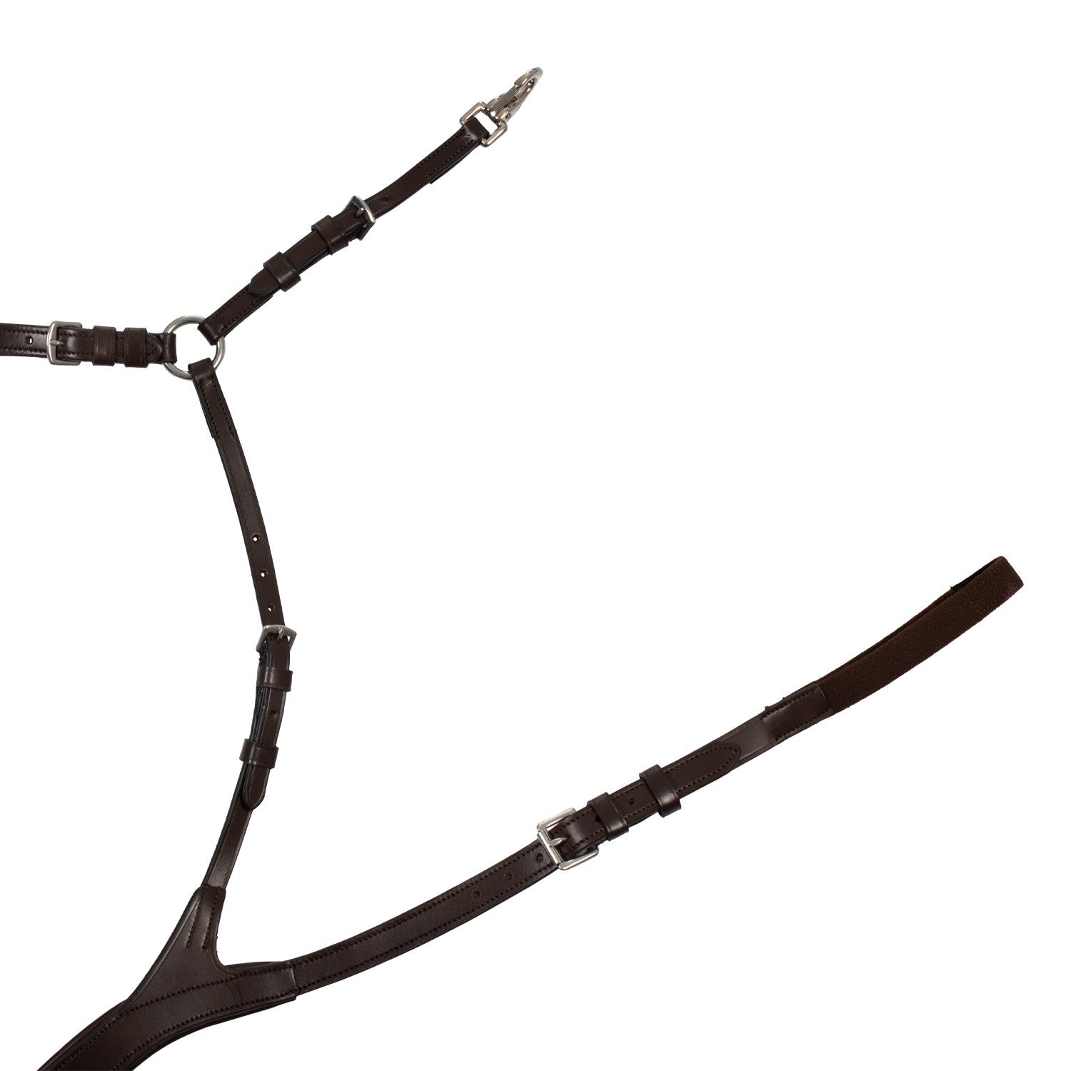 Pechera anatómica de caza de cuero con martingala removible Supreme - Marrón oscuro
