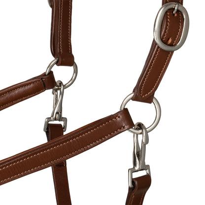 Cabezada ergonómica de cuero Supreme - Coñac