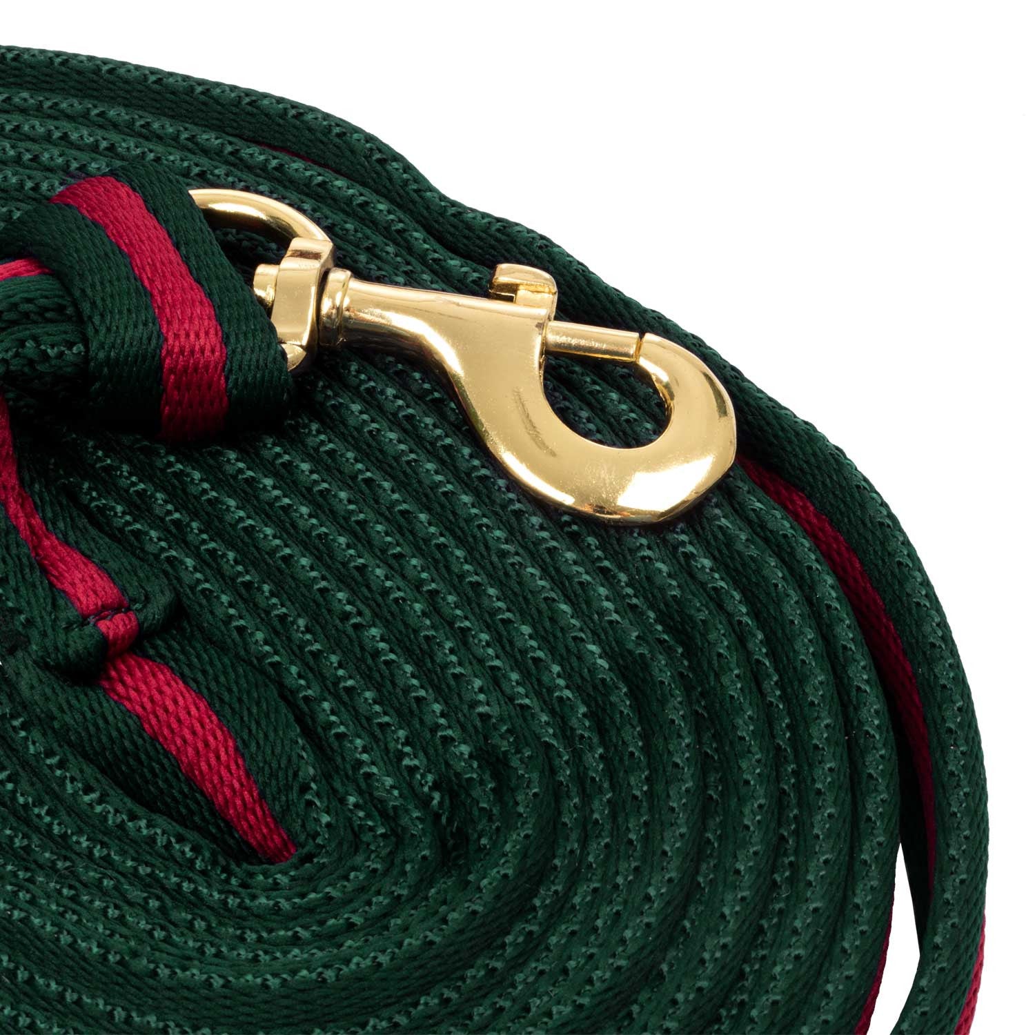 Rienda de trabajo de nailon acolchada con enganche al cabezón Umbria Equitazione - Hunter Green/Burgundy