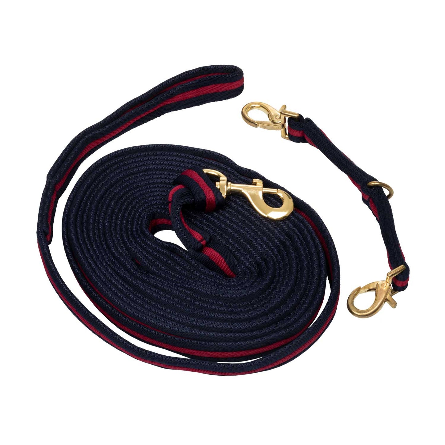 Rienda de trabajo de nailon acolchada con enganche al cabezón Umbria Equitazione - Navy/Burgundy