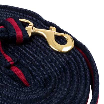 Rienda de trabajo de nailon acolchada con enganche al cabezón Umbria Equitazione - Navy/Burgundy