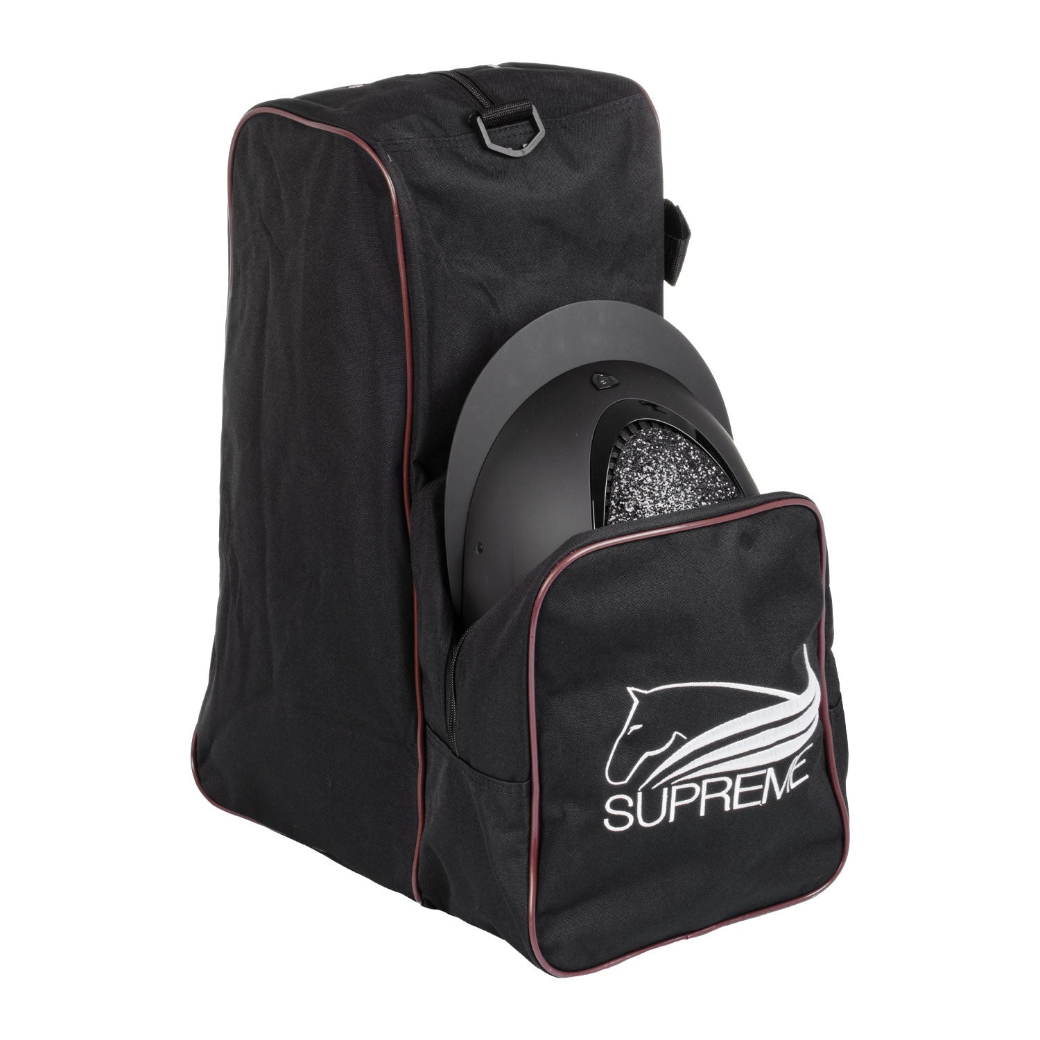 Bolsa portabotas y casco con logo Supreme - Black/Burgundy