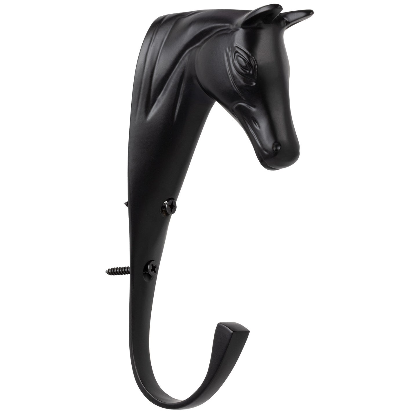 Gancho de cabeza de caballo en latón macizo Supreme - Negro