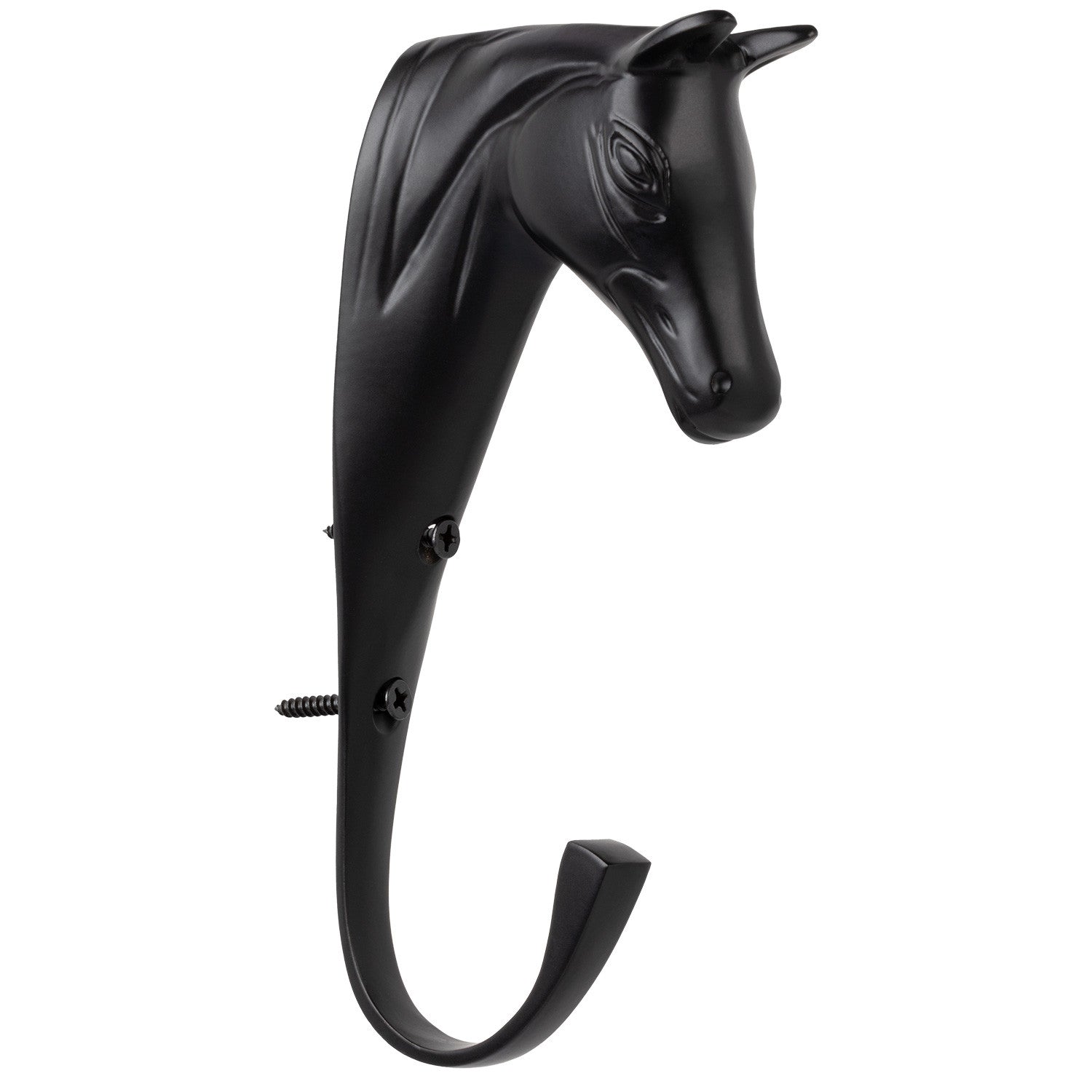 Gancho de cabeza de caballo en latón macizo Supreme - Negro