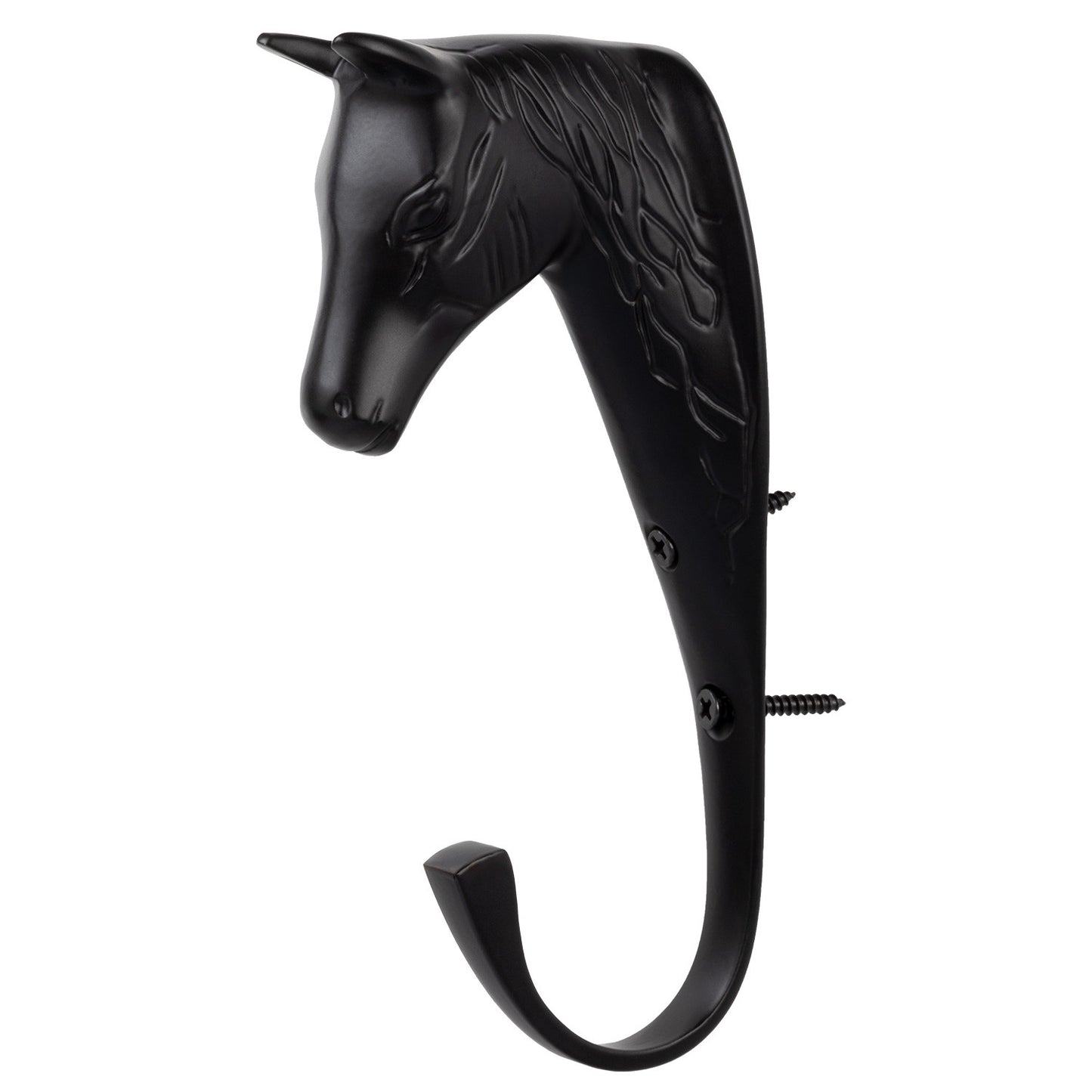Gancho de cabeza de caballo en latón macizo Supreme - Negro