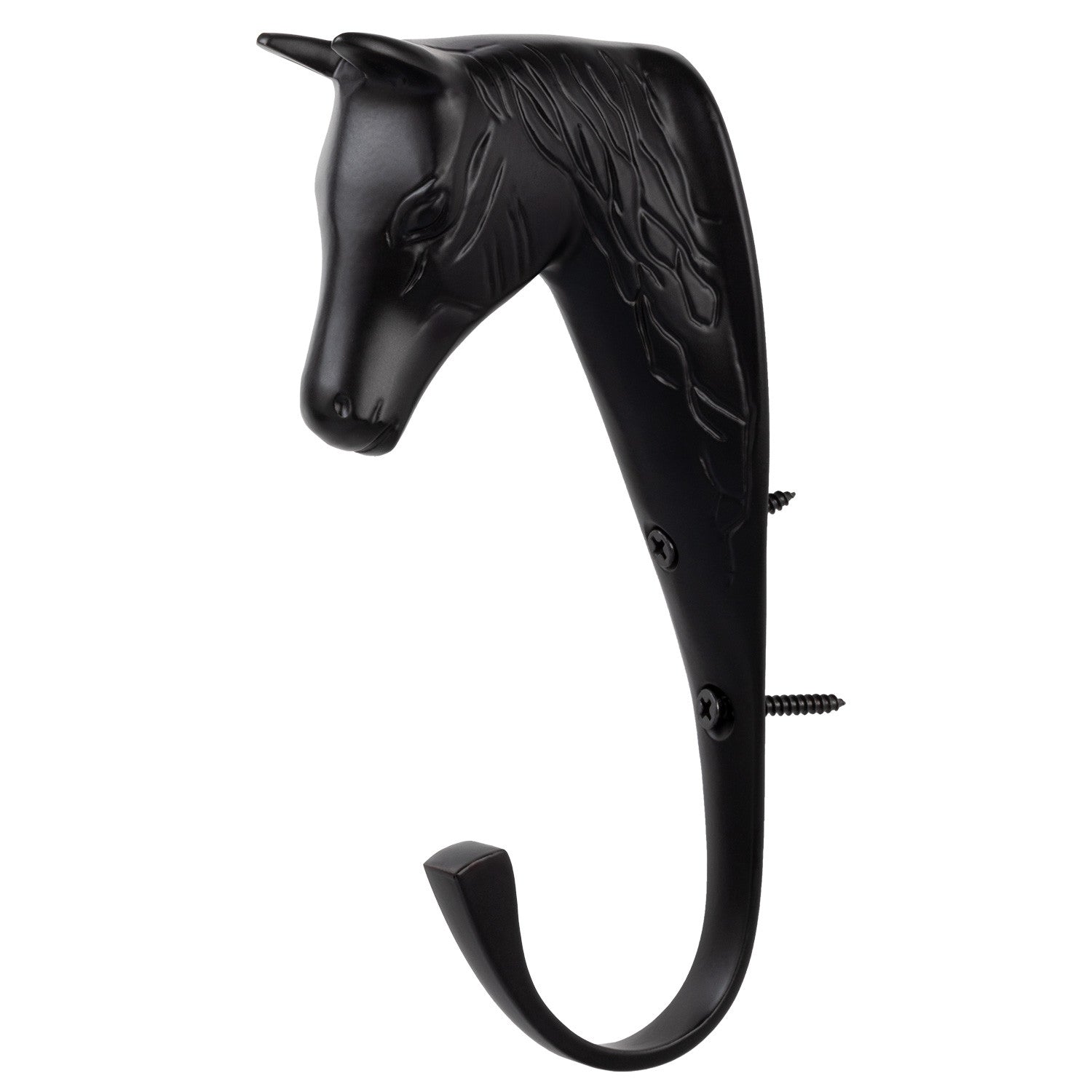 Gancho de cabeza de caballo en latón macizo Supreme - Negro
