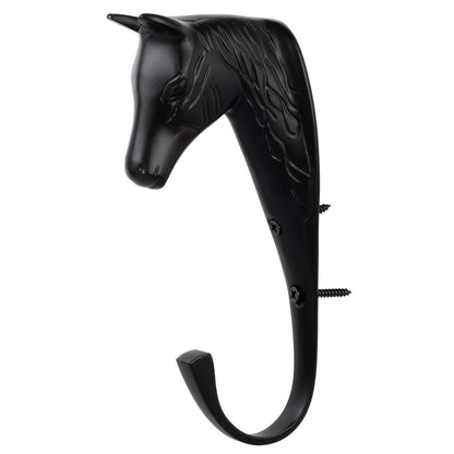 Gancho de cabeza de caballo en latón macizo Supreme - Negro