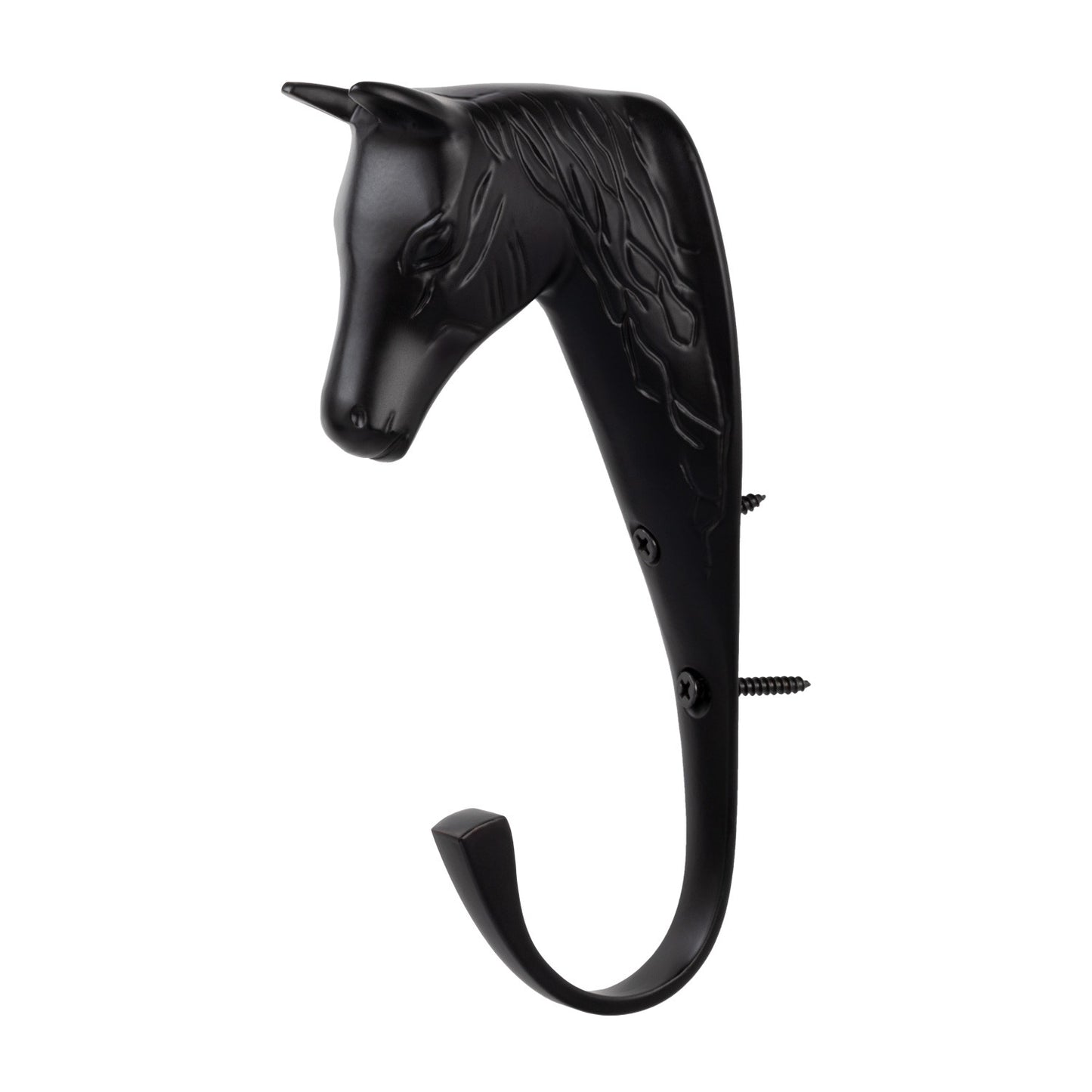 Gancho de cabeza de caballo en latón macizo Supreme - Negro