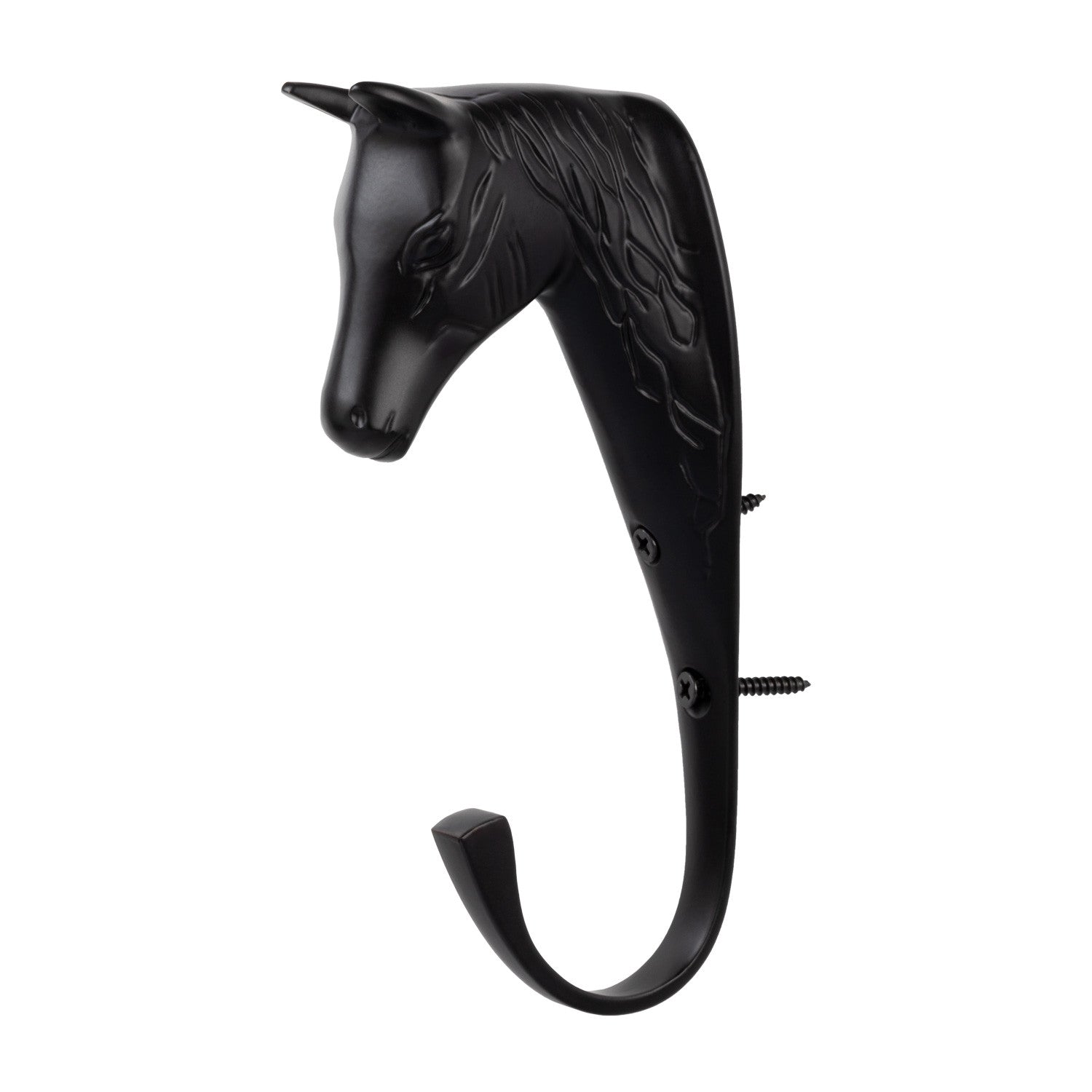 Gancho de cabeza de caballo en latón macizo Supreme - Negro