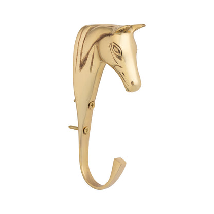 Gancho de cabeza de caballo en latón macizo Supreme - Dorado