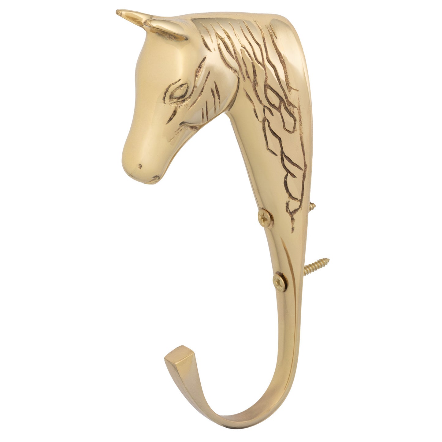 Gancho de cabeza de caballo en latón macizo Supreme - Dorado