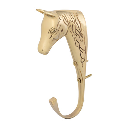 Gancho de cabeza de caballo en latón macizo Supreme - Dorado