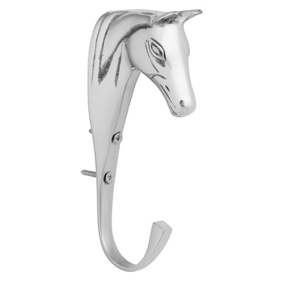 Gancho de cabeza de caballo en latón macizo Supreme - Plateado
