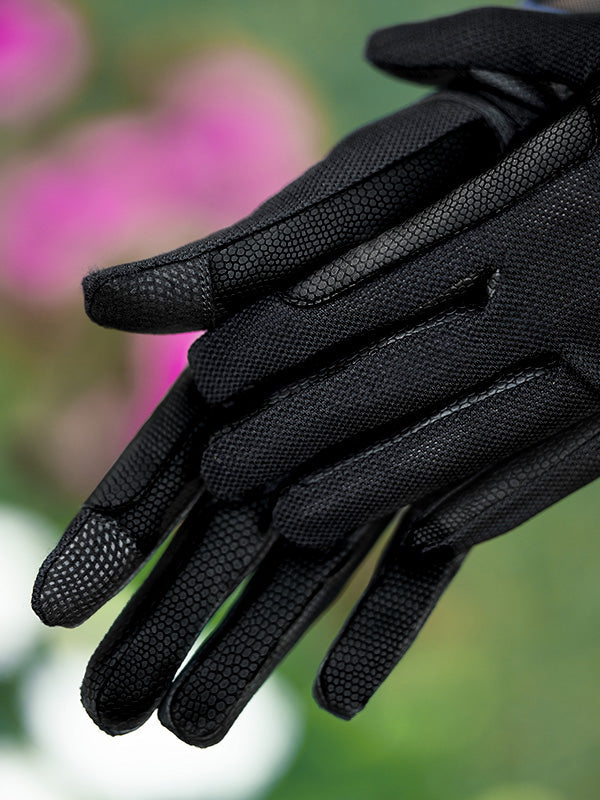 Riding Summer Gloves Equestrian Stockholm Riding Summer Gloves Black Gold detalle 4